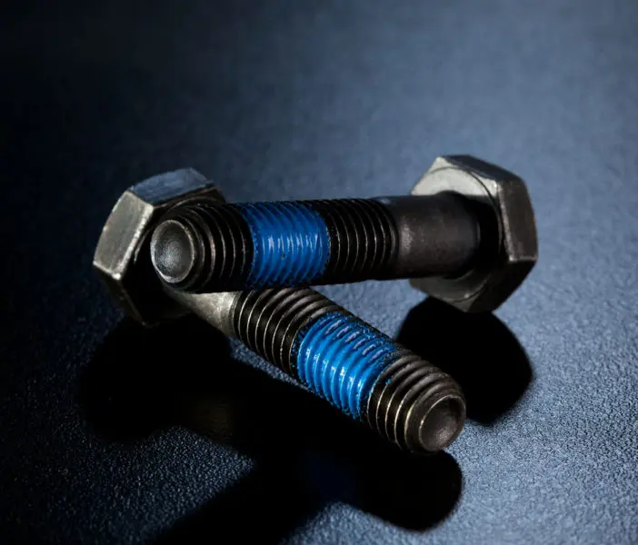 APET Nylon Patch Coating — polyamide patch coated hex bolts showing prevailing torque fastener coating